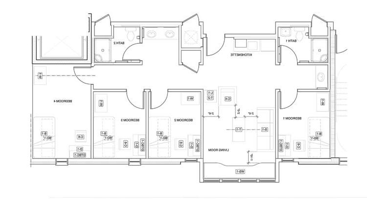 Layout of 4-Bedroom Suite